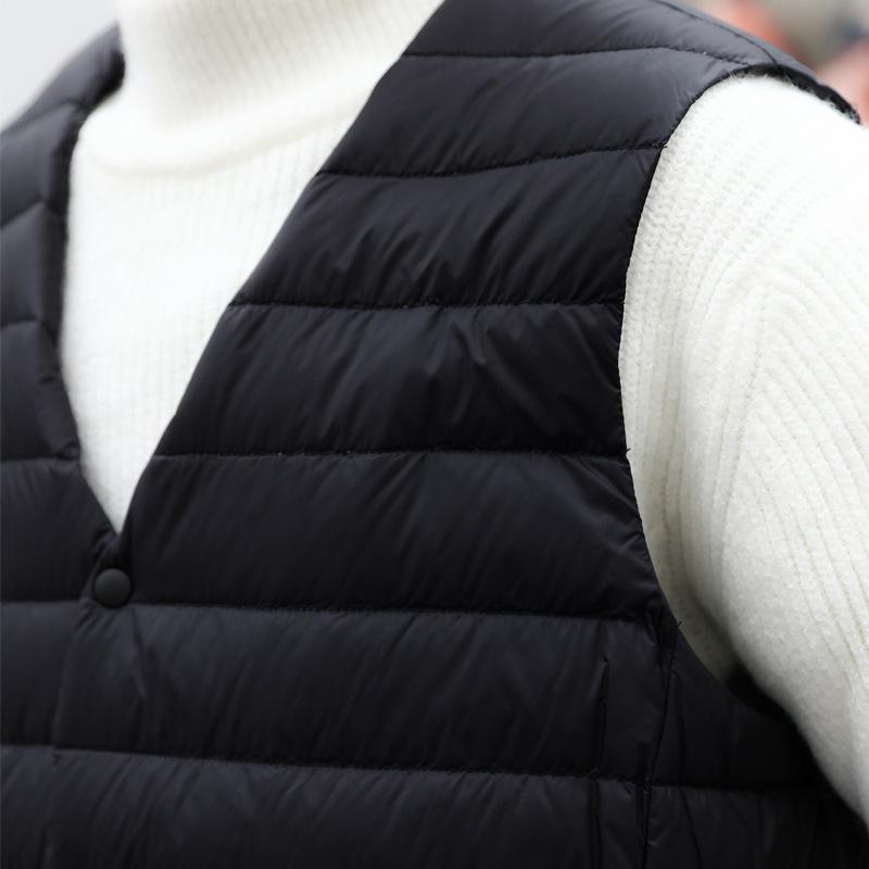 羽??甲 成人男性用 Vのど首 薄っぺら 下着類より良い ベスト 薄墨色 黒 紺色 防寒 あったか 秋冬3