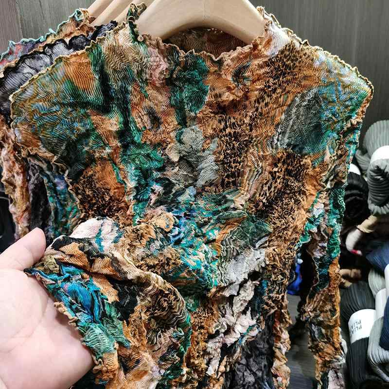 ティーシャツ レディース 春夏 トップス 長袖 油彩風刷り上げる 当たること冷感 ポリエステル 立ち襟 か細い相応う 体型取りまかなう ゆったり 通い 黒いこと系 黄色系3