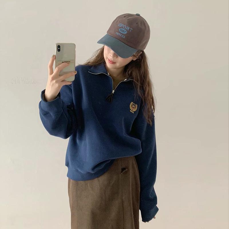 汗水 レディース 年月 韓国 トップス ゆったり 長袖 ポロのど首 ティーシャツ カットソー 無地 デイリー 普段使い走り 通い 伸び伸びする 心地よい 愛くるしげ サクラ色系 ベージュ 米国海軍