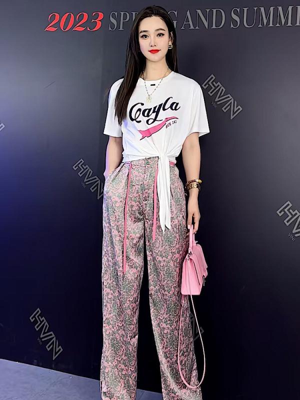Tシャツ レディース パンツ セットアップ 春夏 半袖 花柄 ワイドパンツ 韓国 コットン 部屋着 普段使い トップス カットソー3｜AR企画　店