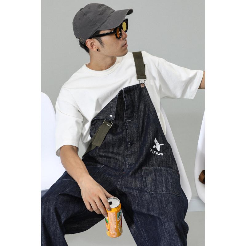 メンズ ジーンズ 厚地の外套櫂 成人男性用 デニム サロペットパンツ ゆったり 引っ切り無い 高腰 心地よい オール時節3