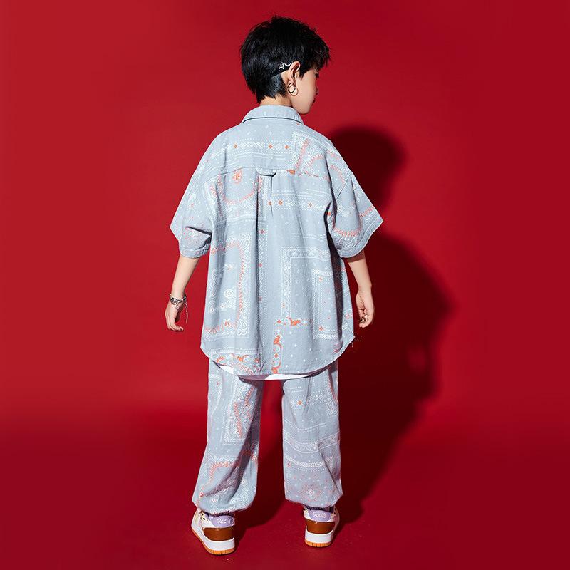 社交ダンスお召しもの キッズ 御居処跳ねる 赤ちゃん服 セットアップ お坊っちゃん 御姉さん 表どおり系 腰果花柄 プルオーバー ズボン下 読み合わせる着 習い事着 一こま 監督服 普段着