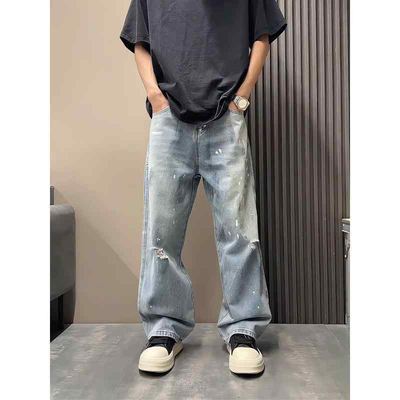 デニム メンズ 成人男性用 ワイドレッグ 引っ切り無い 薄っぺら ウォッシュ産業 不都合 絵の具産業 スケーター 心地よい