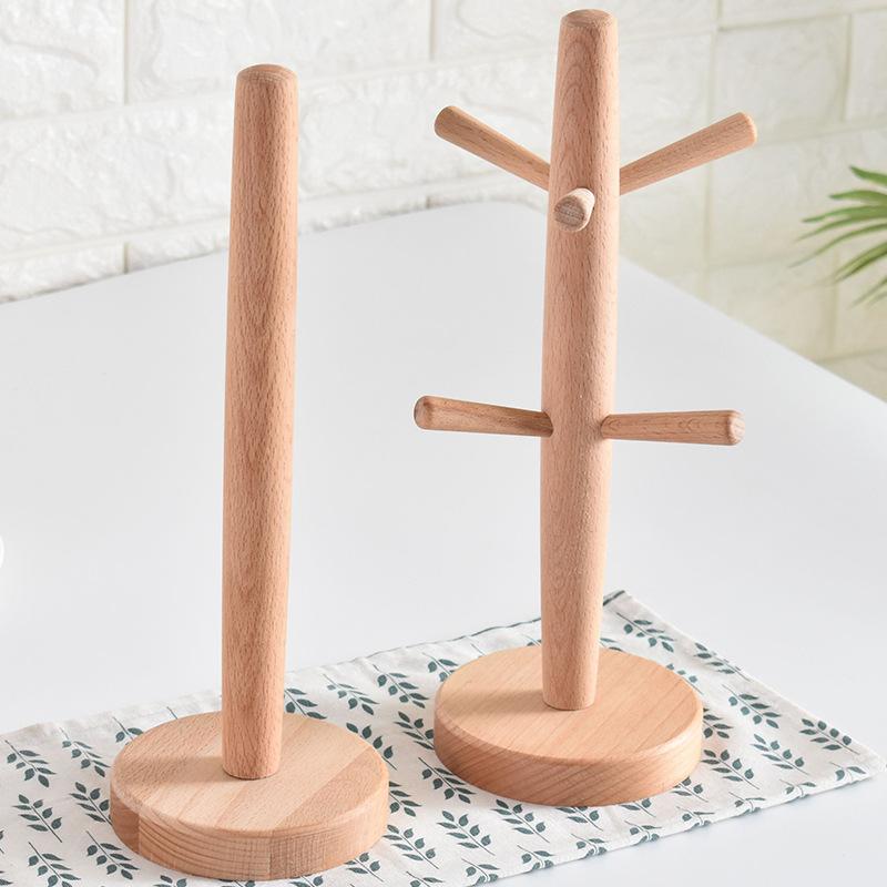 マグカップラック 木製 水飲み照明ランプ キッチンペーパーホルダー roll paper holder3