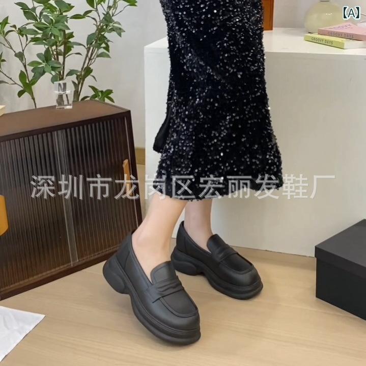 ローファー レディース 靴 シューズ 春夏 厚底 スリッポン フラットシューズ カジュアル ラウンドトゥ 無地 ブラック ホワイト ブラウン ベージュ(x80)｜AR企画　店