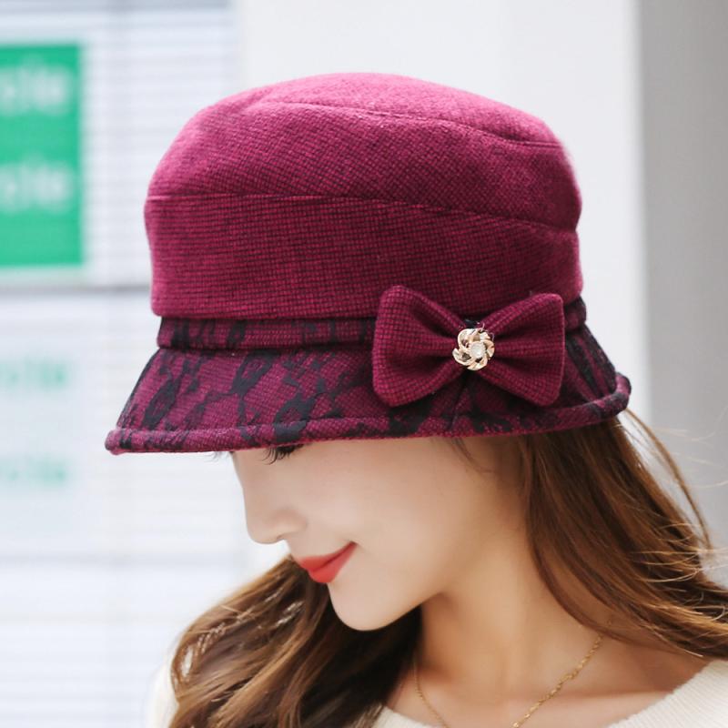 帽子 レディース 秋冬 バケットハット 韓国 ファッション おしゃれ かわいい 刺? 花柄 漁夫帽 日よけ 防寒 あたたかい 赤 紫 カーキ グレー2