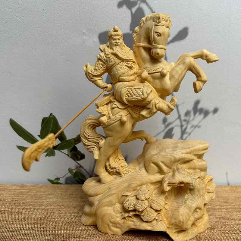 関羽 インテリア 置物 装飾品 フィギュア デコレーション プレゼント 彫刻 関公 武財神 関二? 家庭用 車 歴史 オーナメント 木彫り 武将像|AR企画 店