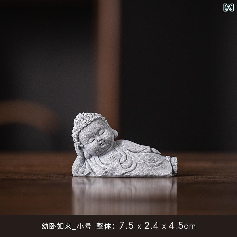 仏像 釈迦如来 涅槃像 新中国風 青砂石 茶器 置物 卓上飾り デスクオーナメント ミニチュア盆栽 ジオラマ 水槽レイアウト アクアリウム飾り クリエイティブ オブジェ インテリア 癒し 瞑想 縁起物｜AR企画　店