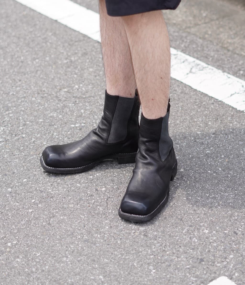 GUIDI グイディ SQUARE TOE メンズ レザーシューズ フィット感 本革