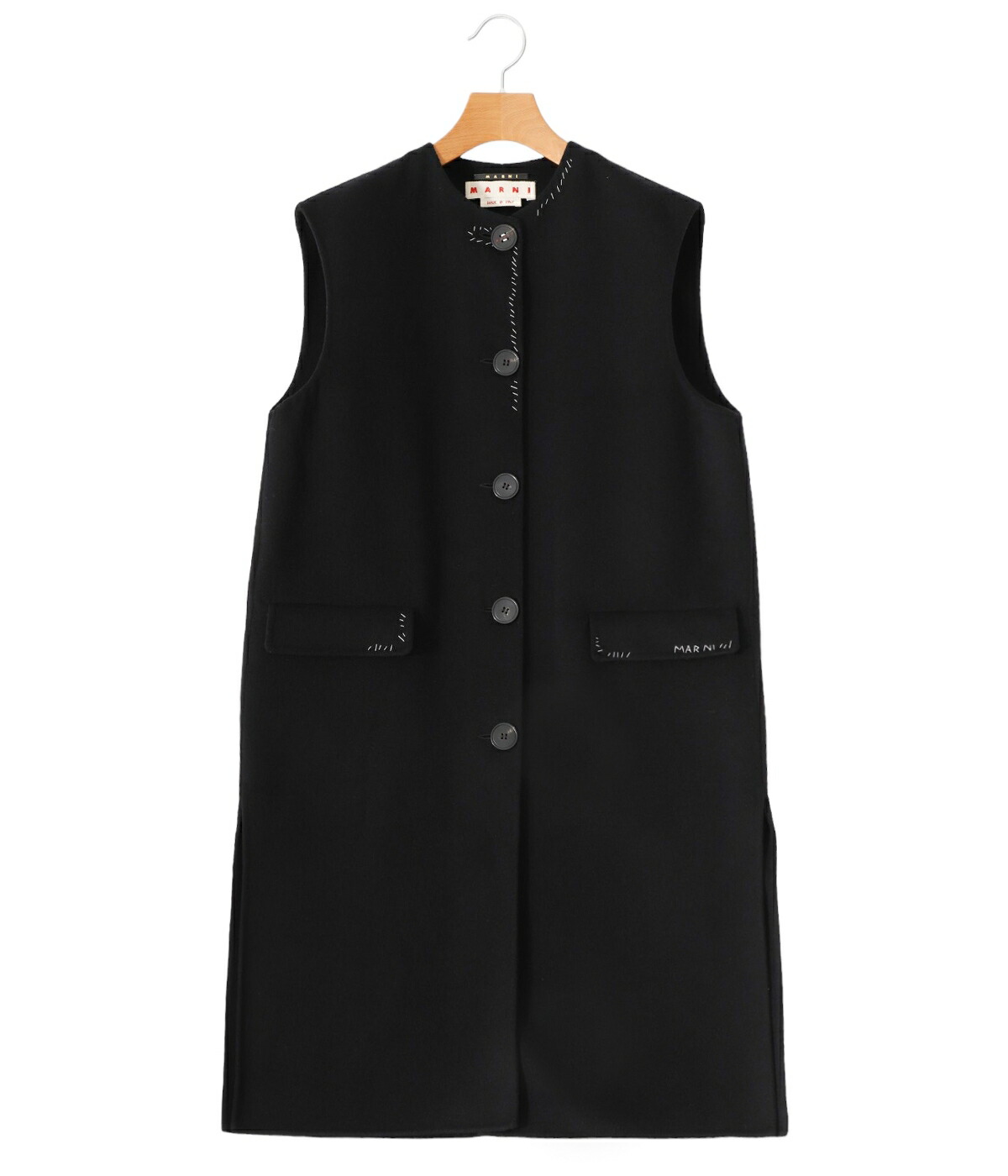 【Marni】スリムフィット シングルブレスト ジャケット グレー シングルブレストウールジャケット、マルニシンボル入り