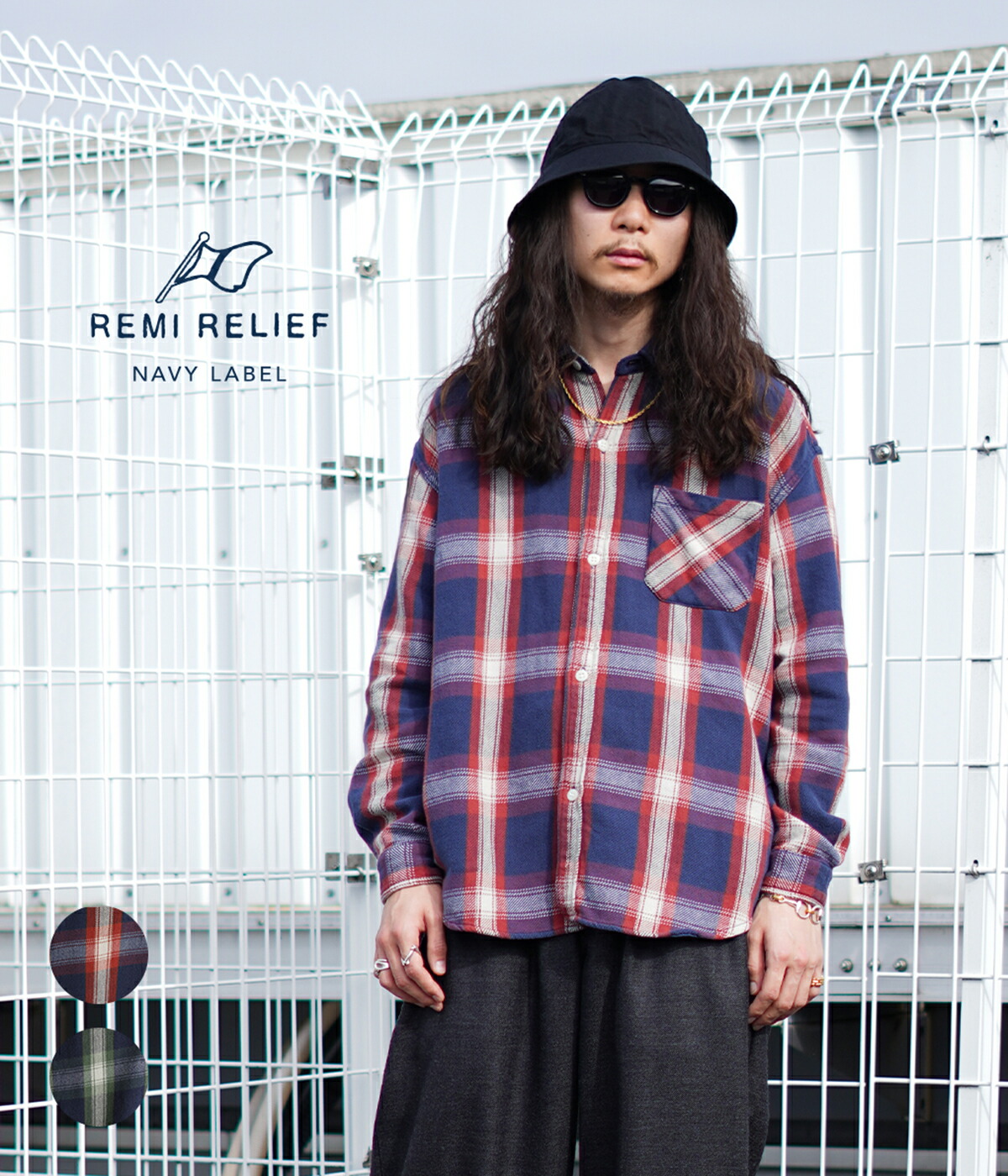 [送料無料]REMI RELIEF NAVY LABEL : INDチェックSH / 全2色 : RN27353053AK[STD][REA][D]｜ＡＲＫｎｅｔｓ