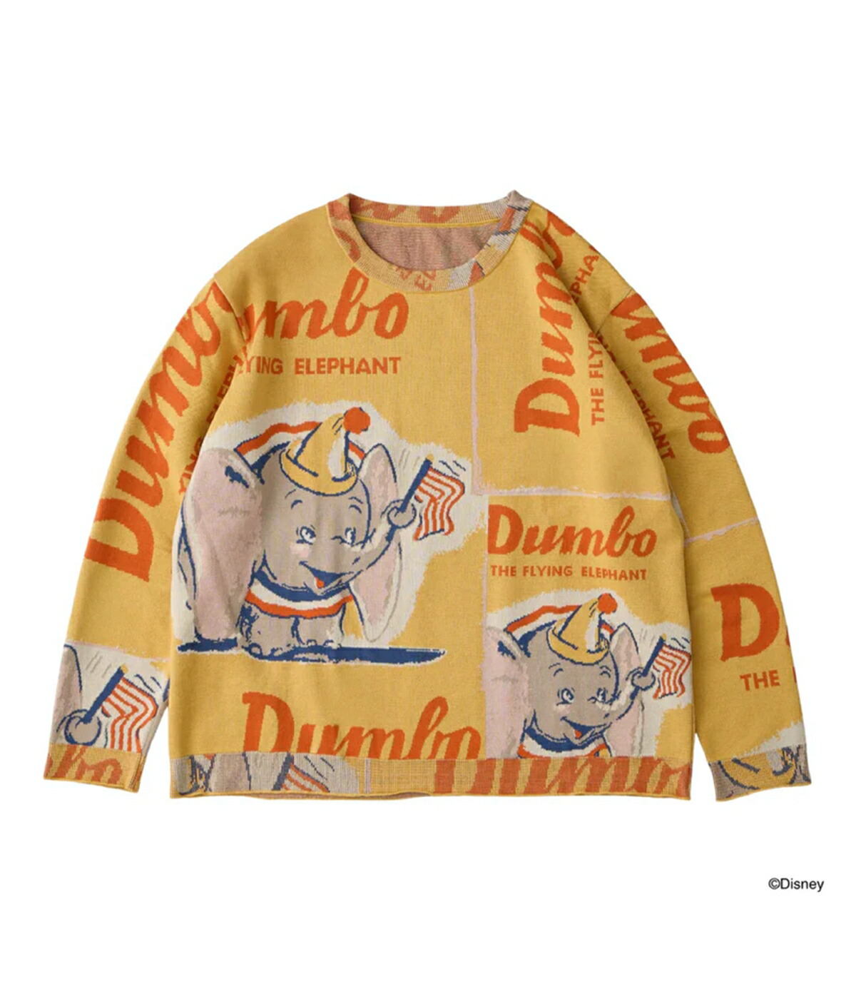[P10倍]PORTER CLASSIC : DISNEY VP / PC KNIT COLLECTION CREWNECK / DUMBO : DP-030-3672[COR]