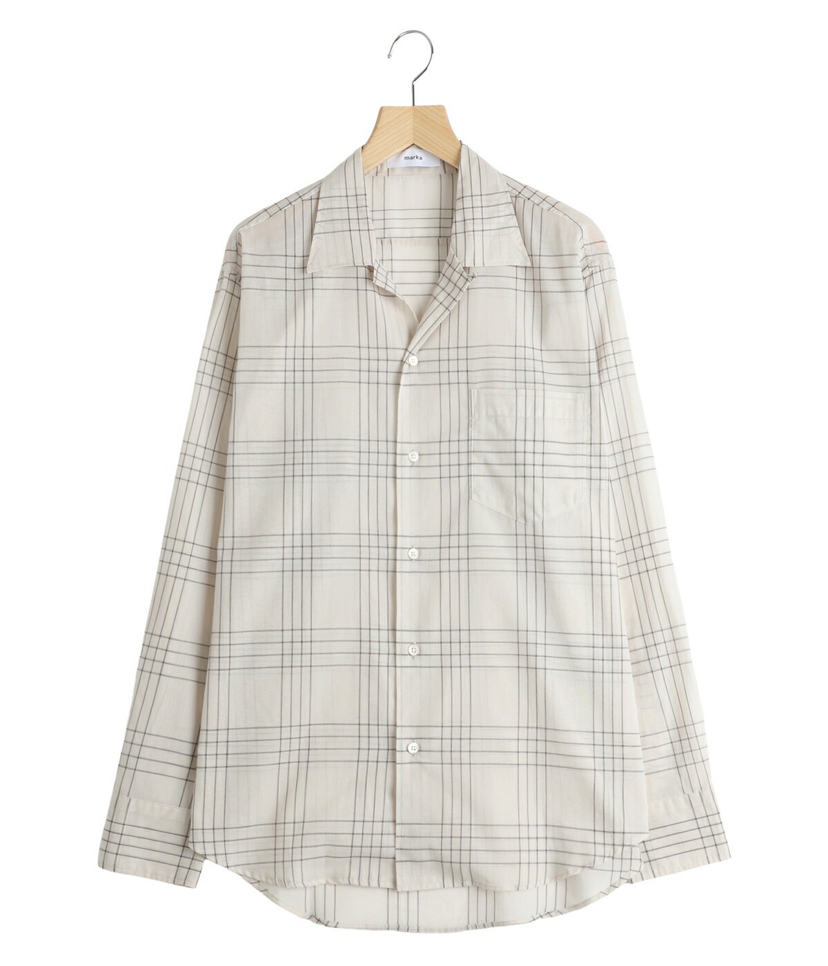 [送料無料]marka : OPEN COLLAR L/S SHIRT -60/1 ORGANIC COTTON HIGH TWISTED LOAN- / 全2色 : M26A18SH01C[COR][WIS]