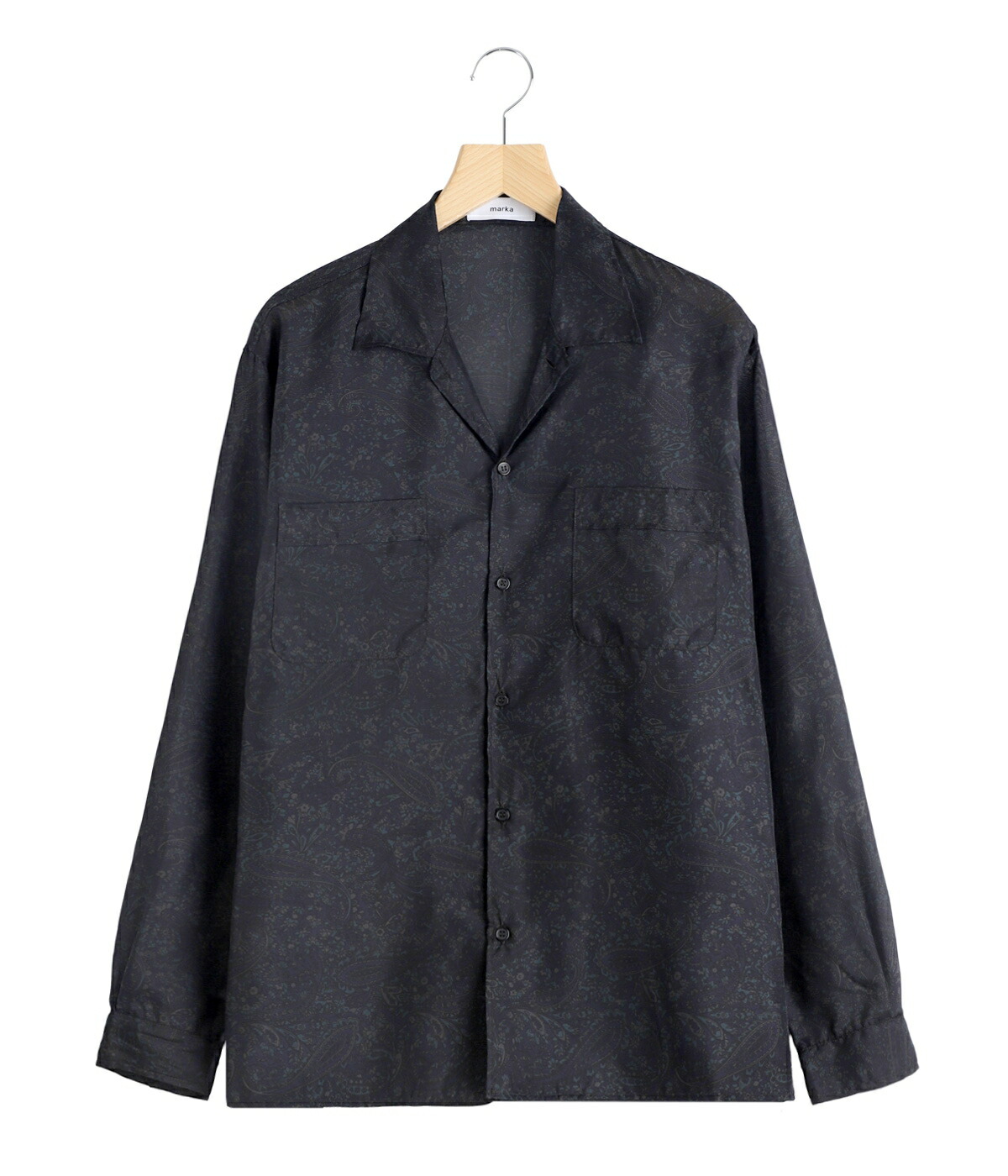 [送料無料]marka : SILK OPEN COLLAR L/S SHIRT -HABUTAE SILK- / 全2色 : M26A21SH01C[COR]