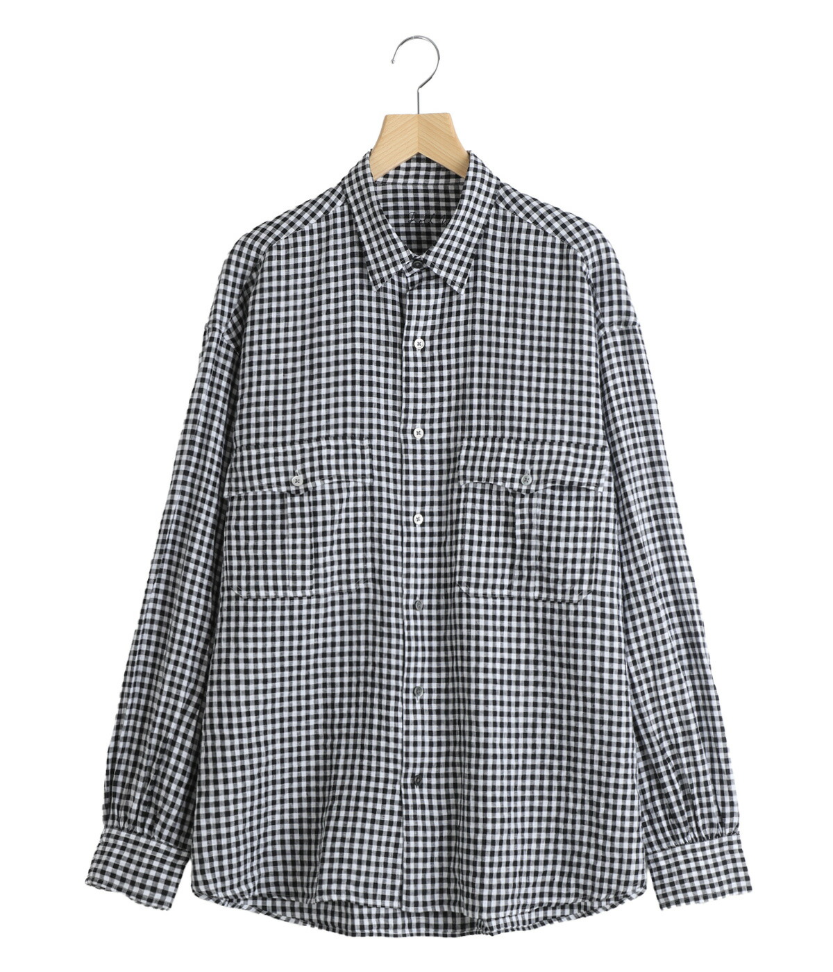 [送料無料]PORTER CLASSIC : ROLL UP LINEN GINGHAM CHECK SHIRT / 全2色 : PC-016-3978[COR][U]｜ＡＲＫｎｅｔｓ