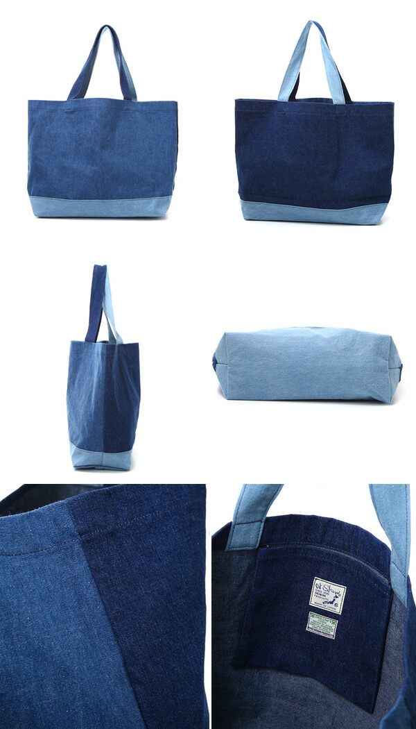 Arknets Orslow Or Low Tote Bag Denim Mix Orslow Or Low Tote Bag Denim Mix 03 017 182m