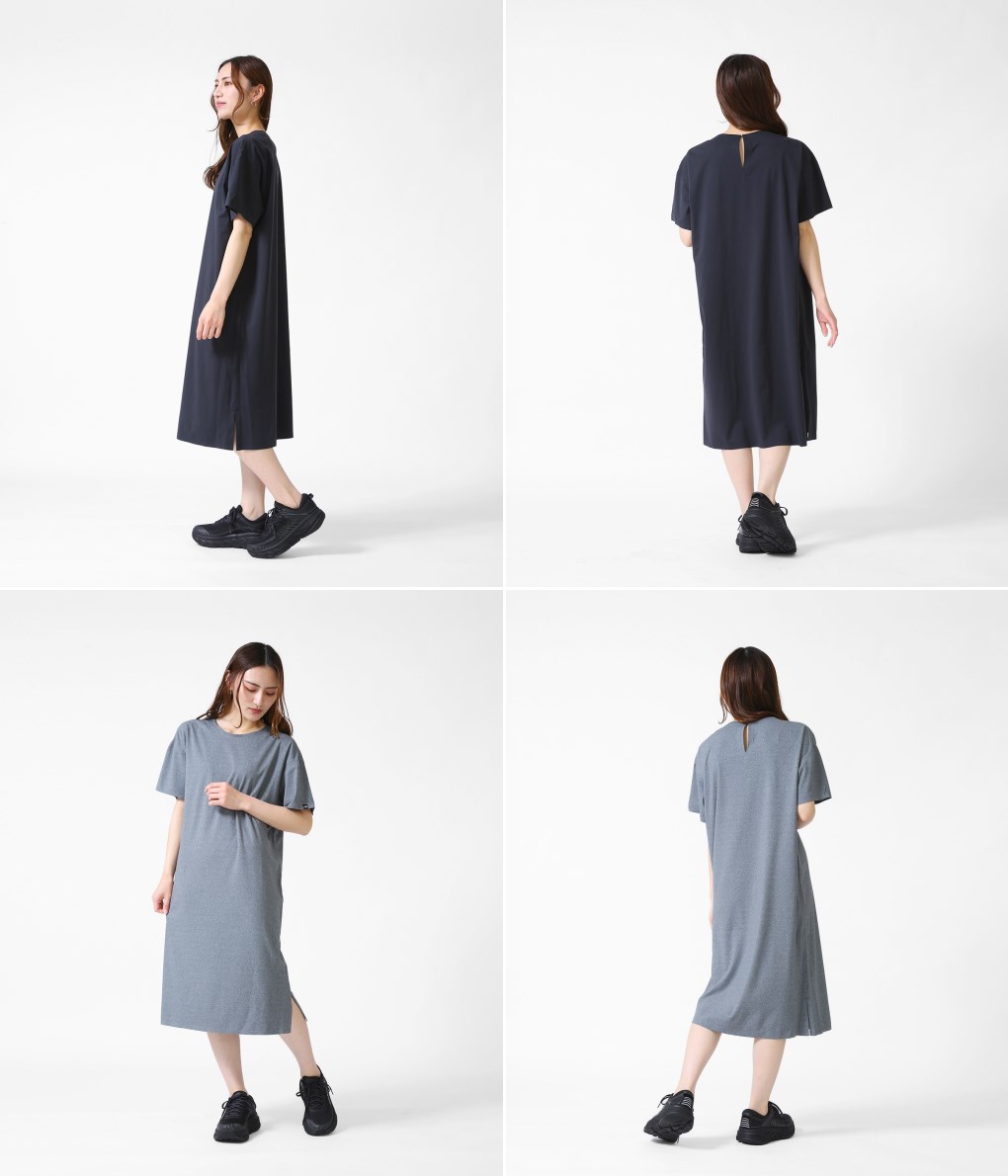 3980円以上で送料無料 テック 正規取扱 サマーキャンペーン トラベル向き 昼12時30分までの注文で即日発送 ザ Face サマーキャンペーン開催 The North ノースフェイス レディース Tech Lounge Onepiece テック ラウンジ ワンピース ひざ下