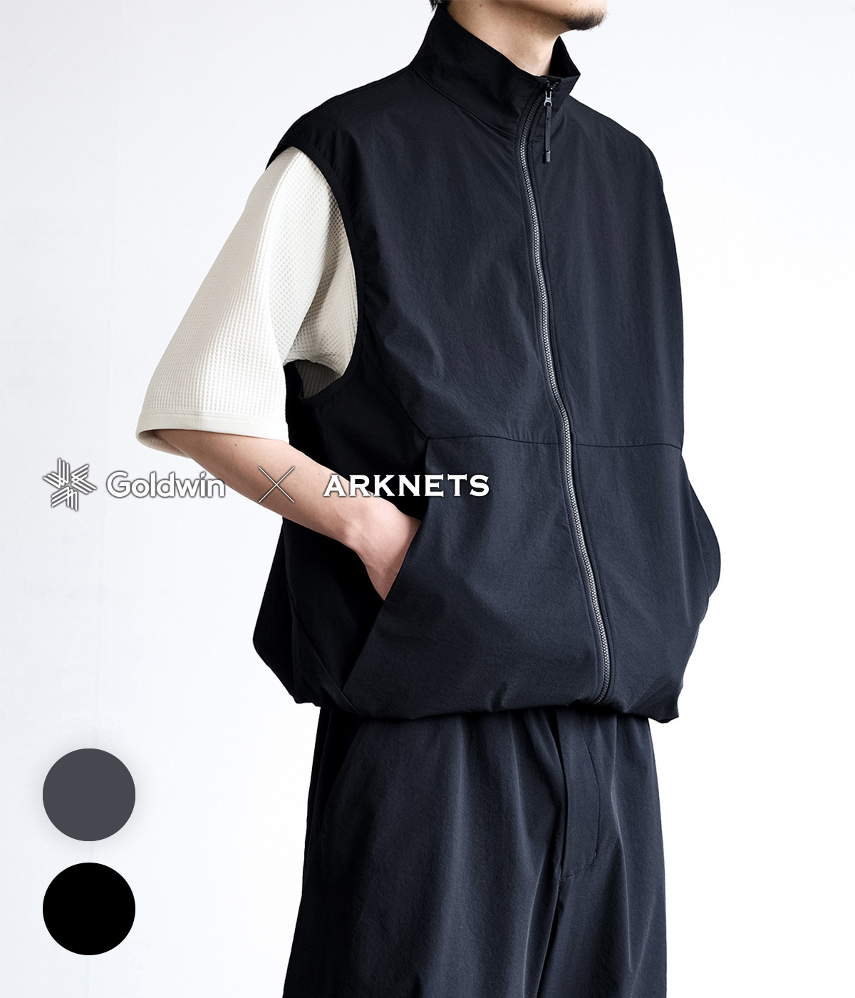 [送料無料]Goldwin : 別注 KODENSHI Stretch Weave Vest / 全2色 : ONLYARK-1-2602[REA][PIE][コンパクト]｜ＡＲＫｎｅｔｓ