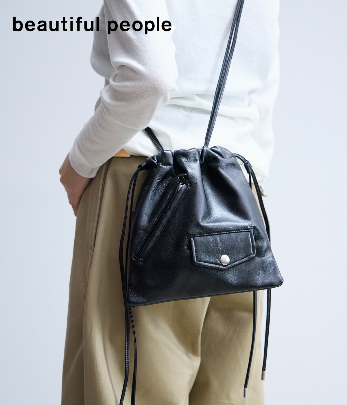 [送料無料]beautiful people : [レディース]excerption riders drawstring bag : 1545612001[ANN]