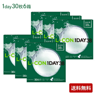 エルコンワンデー38（30枚入） 6箱セット(左右各3箱) 【 コンタクトレンズ 1day ワンデー 30枚入 6箱 L-CON UV シンシア 】