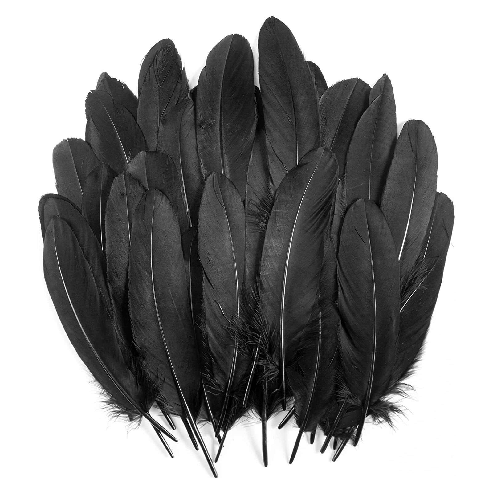 楽天市場】グース 黒染 10本 【黒い羽根 フェザー アクセサリー パーツ