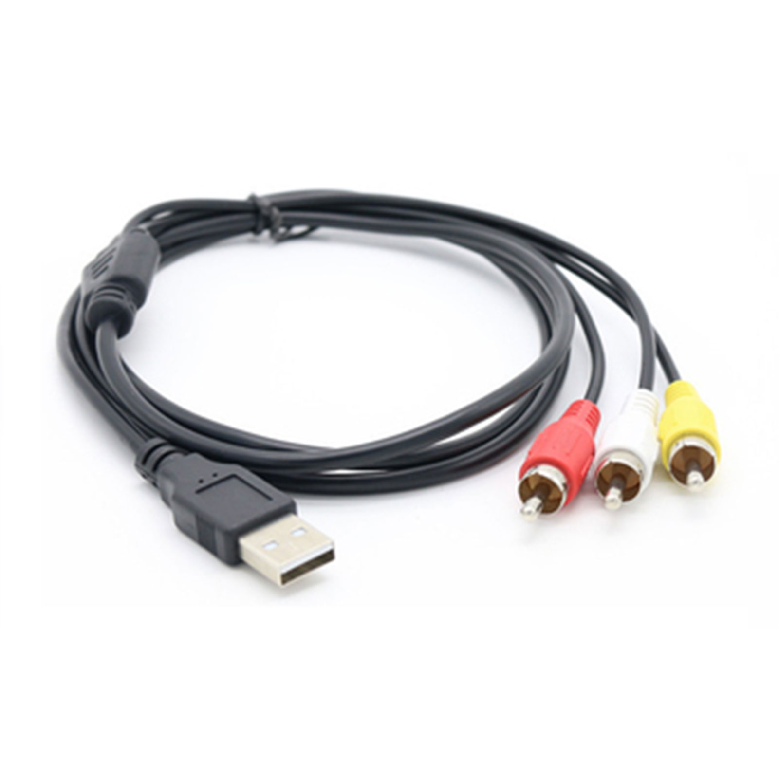 【楽天市場】USB AV 3RCAケーブル コンポーネント USB to 3RCA AV TVアダプターケーブル オス テレビ ビデオ端子 ...