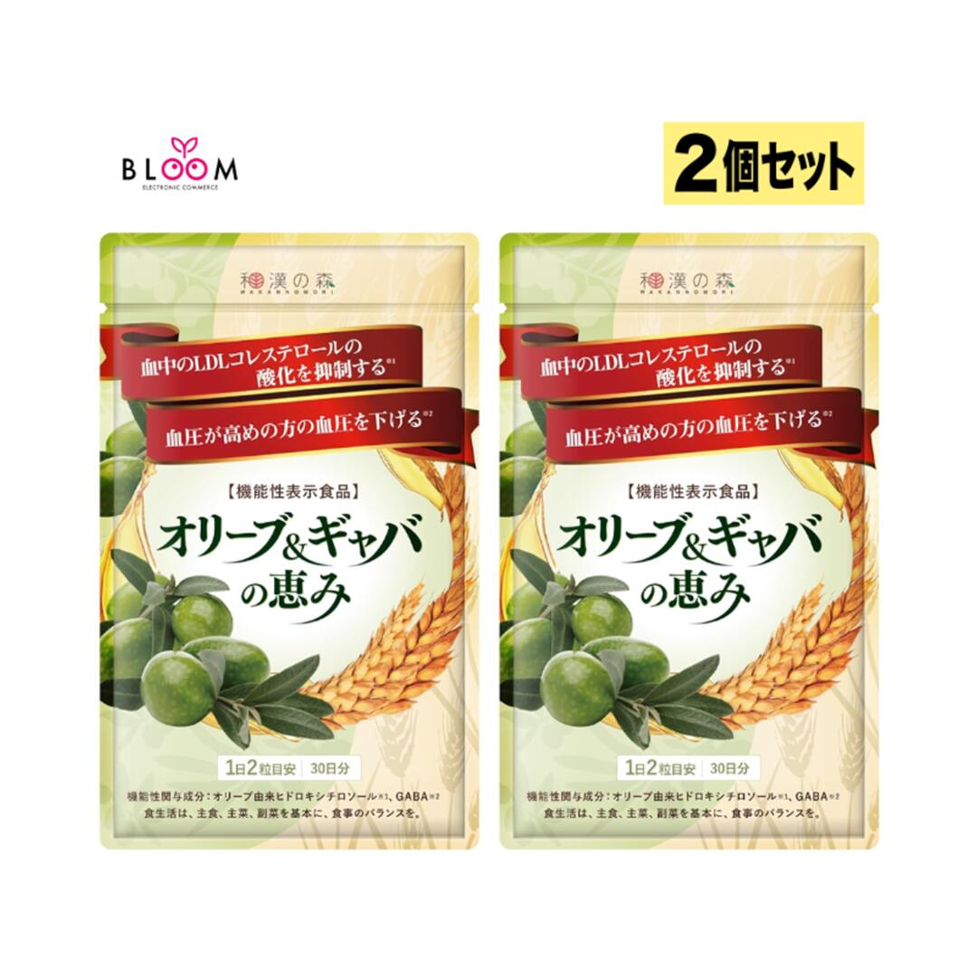 【2個セット】和漢の森 オリーブ&ギャバの恵み 60粒×2個 機能性表示食品 血圧 悪玉コレステロール 松樹皮エキス 田七人参 錠剤 　B08NB9XNGV