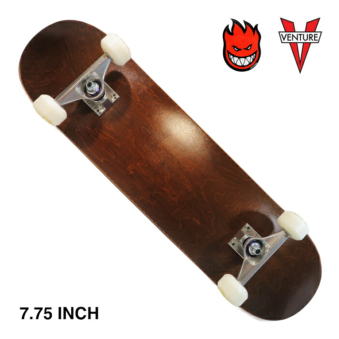 【スケボー/スケートボード/完成品】【送料無料】VENTURE &times; BLANK DECK コンプリートBLANK DECK / BROWN / 7.75"&times;31"インチVENTURE TRUCK / POLISHEDSPITFIRE WHEELS / 99A初心者にオススメ｜arktz