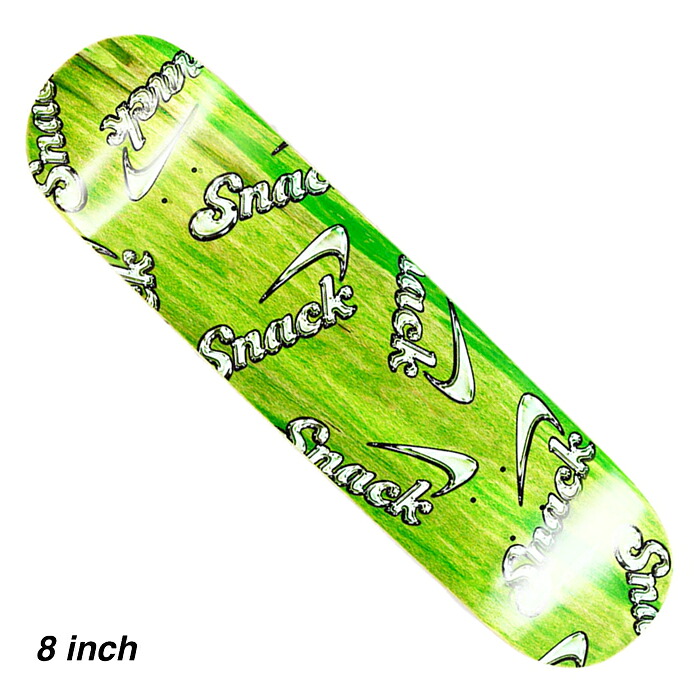 【SALE】【送料無料】【スケボー/スケートボードデッキ】SNACK SKATEBOARDS (スナック・スケートボード) 'ALIVE GLASS' / GREEN 8" &times; 31.87"インチスケートボードパーツ/デッキ｜arktz