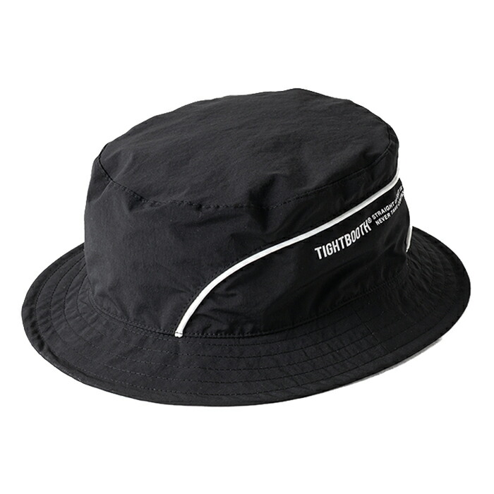 【HAT/ 鳥打ち帽/ 滑るゲーム盤】【貨物輸送無料】TIGHTBOOTH (タイトブース) PIPING BUCKET HAT / BLACKSS26-H01滑るゲーム盤御召しもの/かぶり笠