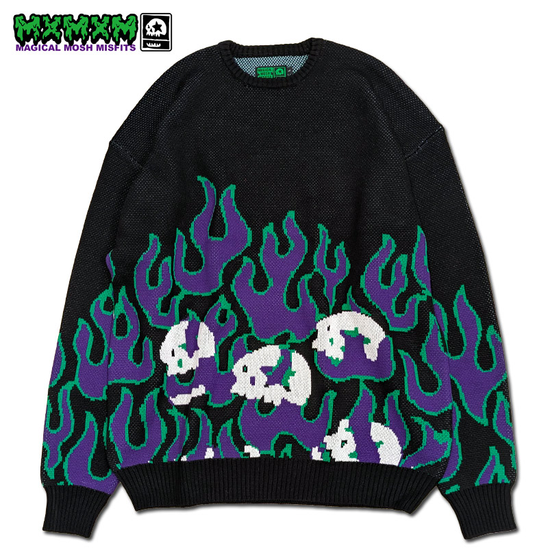 【MxMXM】MAGICAL MOSH MISFITS（マジカル モッシュ ミスフィッツ）/MxMxM FIRE SWEATER/ ニット/ セーター｜arktz＆DBA