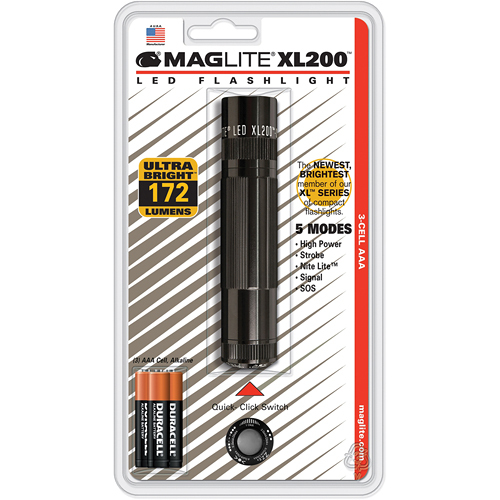 【楽天市場】マグライト/MAGLITE 5モード LED フラッシュライト XL200 黒 懐中電灯 【送料無料】：アームズギア