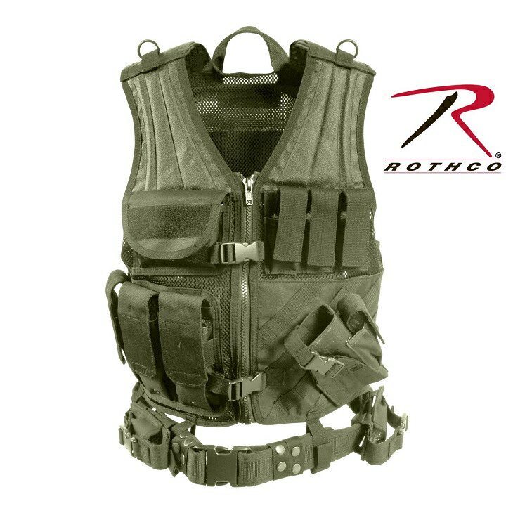 ●● ロスコ 4591 オリーブドラブ タクティカルギア クロスドロー ベスト 右利き用 ROTHCO【日本正規品】【送料無料】 (サバゲー)