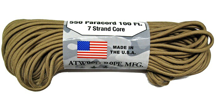 楽天市場】アトウッド ロープ/ATWOOD ROPE MFG エアフォースゴールド 7Strand パラシュートコード/パラコード 30M  耐加重250Kg キャンプなどに【1コまでメール便/2コまで小型/4コまで大型宅配配送可】 : アームズギア