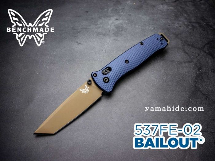 涼み台お手伝いさん ベイルアウト 噴火口青碧 軽銀 537FE-02 BENCHMADE BAILOUT CRATER BLUE ALUMINIUM