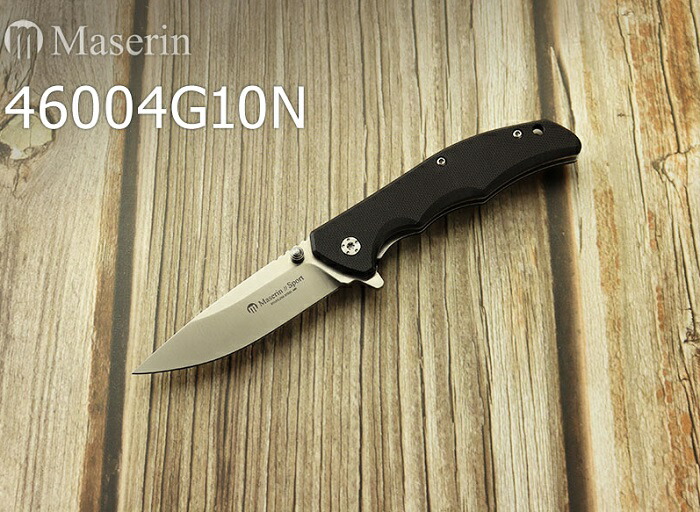 マセリン 46004G10N スポーツ フリッパー ライナーロック 折り畳みナイフ,Maserin Sport folding knife【メール便配送可】ミリタリー アウトドア キャンプ サバイバル サバゲー