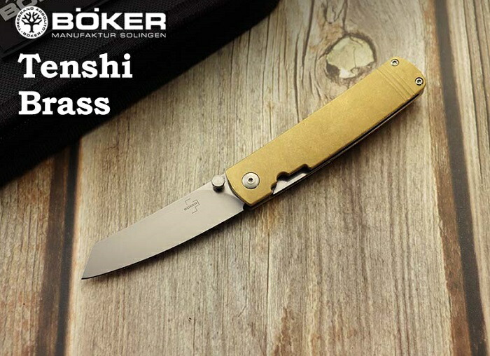 ボーカー プラス 01BO328 テンシ Plus ブラス Brass Tenshi 松野寛生デザイン Folding knife  折り畳みナイフ,BOKER