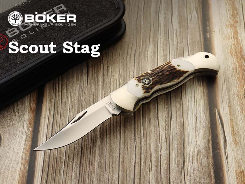 ボーカー 112004ST スカウト Scout フォールディングナイフ Stag スタッグ ,BOKER