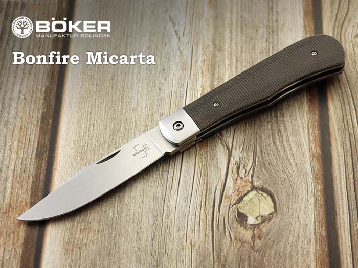 ●● ボーカー プラス 01BO182 ボンファイア マイカルタ ライナーロック 折り畳みナイフ,BOKER Bonfire Micarta Folding Knife【日本正規品】ミリタリー アウトドア キャンプ サバイバル サバゲー
