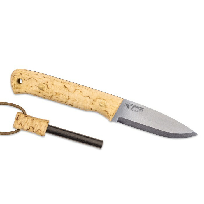 カストロム 10824 ウッズマン ナイフ スレイプナー鋼 カーリーバーチ ハンドル ファイヤースターター付き Casstrom Woodsman Curly Birch ミリタリー アウトドア キャンプ サバイバル サバゲ