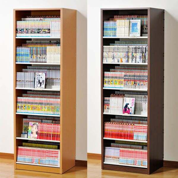 壁面 ディスプレイ ひな段収納 オシャレ 幅60棚 ナチュラル オシャレ 壁面収納 漫画 大容量 収納 ディスプレイ リビング収納 日本製 ウォルナットダーク 収納 コミックラック オフィス コミック収納 最大約648冊収納可能 子供部屋 書棚 大型 収納棚 大量収納 ディスプレイ