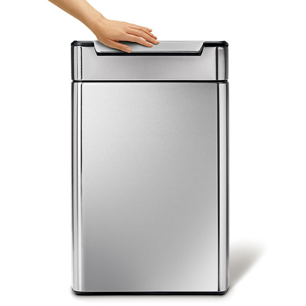 Simplehuman シルバー 分別タッチバーカン 48l ふた付き ふた付き シルバー シンプルヒューマン プッシュ 袋止め ゴミ箱 48リットル ゴミ箱 キッチン インテリアショップarne アーネ ゴミ箱 分別 袋が見えない 分別 ふた付き プッシュ 48リットル シンプルヒューマン