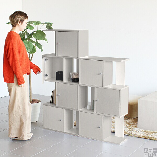 オープンラック 薄型 本棚 完成品 扉付き カラーボックス かわいい 約幅60cm 約奥行25cm 大容量 棚 ラック 扉付 扉付きラック ジグザグ S字ラック スリム 本箱 木 収納 オシャレ 扉 オープンシェルフ 木製 キャビネット ディスプレイラック ディスプレイ ブックシェルフ S