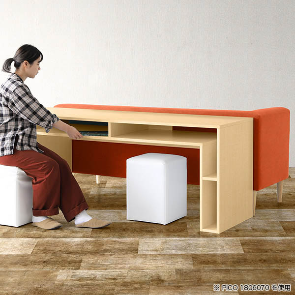コンソールテーブル北欧収納ディスプレイラックブラウン日本製モダン完成品収納テーブル収納カフェオフィス待合室オープンラックオフィスデスクダイニング在宅勤務デザインラック机木目調【幅110奥行35高さ80cm/PICO1103580木目】