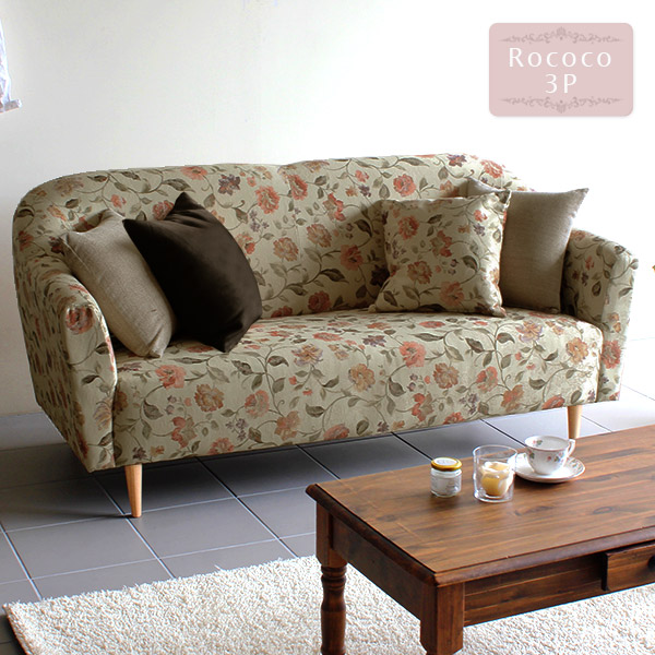驚きの値段 楽天市場 ソファー 3人掛けソファ ソファ 3人掛け かわいい 三人掛けソファー 花柄 フロアソファー ロココ 姫系 おしゃれ 日本製 幅166cm リビングソファ 三人用 3人掛 クッション1個付 ガーリー カフェ 3人掛専用 カフェ部屋 ホテル レトロ モダン