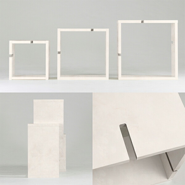 オープンシェルフ 飾り棚 ディスプレイ シェルフ おしゃれ オープンラック 家具 ディスプレイラック ミラー シェルフ ラック 幅105 幅73 白 ホワイト デザインラック 鏡面 大理石風 アイデア 収納家具 モダン カフェ リビング 書斎 会議室 日本製 Clover S Type Marble