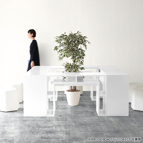 サイドテーブルディスプレイラック電話台収納棚カフェテーブルホワイト鏡面オープンラック日本製おしゃれ完成品収納棚ショップオフィス待合室シンプルモダンダイニング在宅勤務デザインラック机高級感【幅80奥行55高さ80cmPICO805580nail】