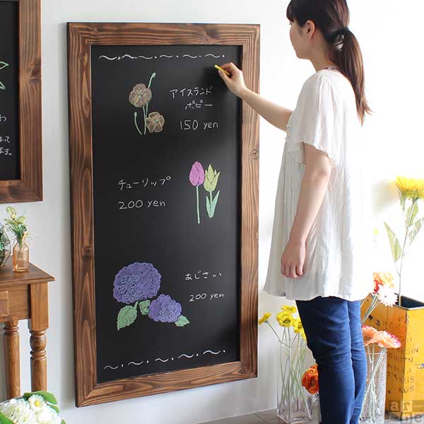 黒板 ブラックボード 看板 ウェルカムボード 北欧 ウェディング 大型 壁掛け アートボード チョーク 伝言ボード アンティーク メモボード