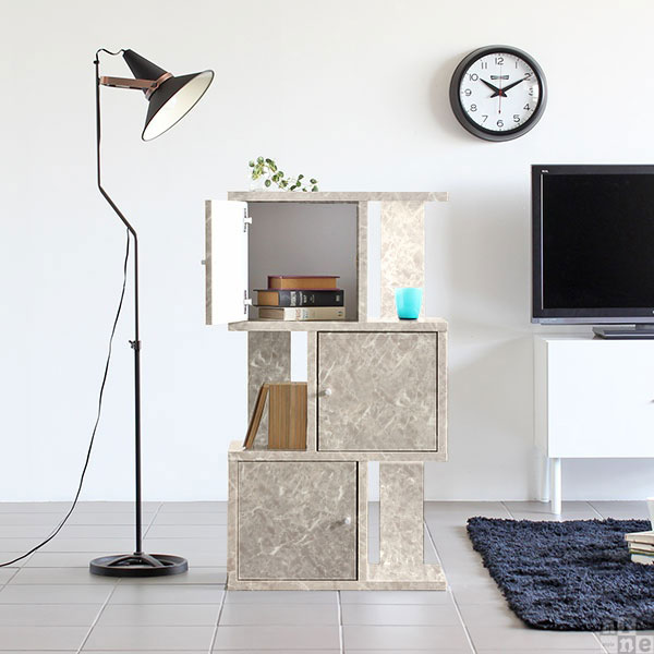 ディスプレイラック スリム カラーボックス 3段 S字 オープンラック 奥行30cm 幅60 ラック リビング収納 扉 収納 開き戸 シェルフ 棚 飾り棚 おしゃれ リビング 扉付き 鏡面 マガジンラック 収納ボックス 大理石 大理石風 北欧 完成品 ディスプレイボックス Gs Dx 3