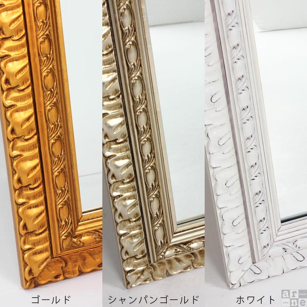 壁掛け ウォールミラー / 鏡 / 豪華装飾木製銅色 ミラー ヴィンテージ